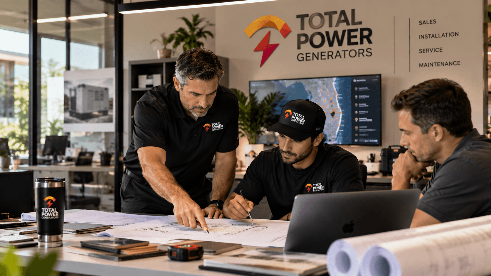 The Total Power generator installation crew at a South Florida home