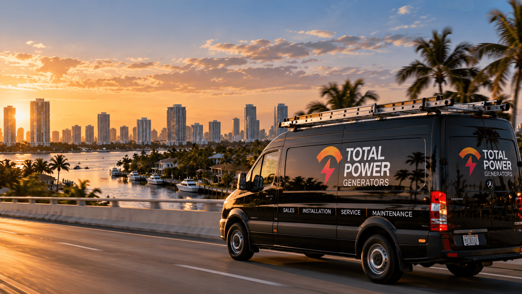Aerial view of South Florida coastal communities served by Total Power