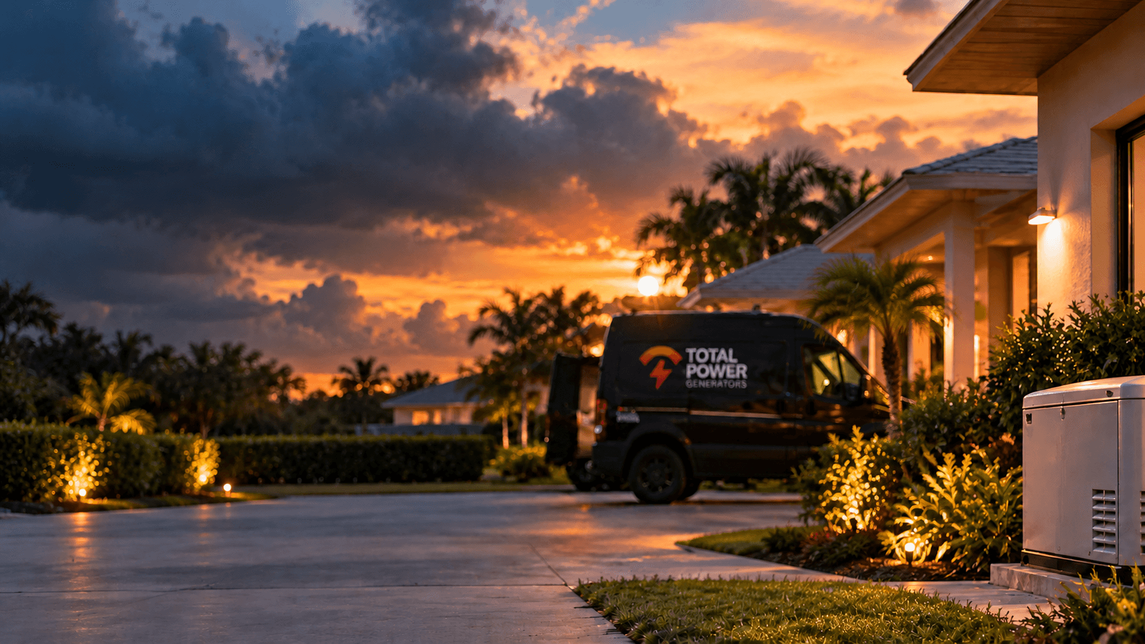 Total Power technician arriving at a South Florida home