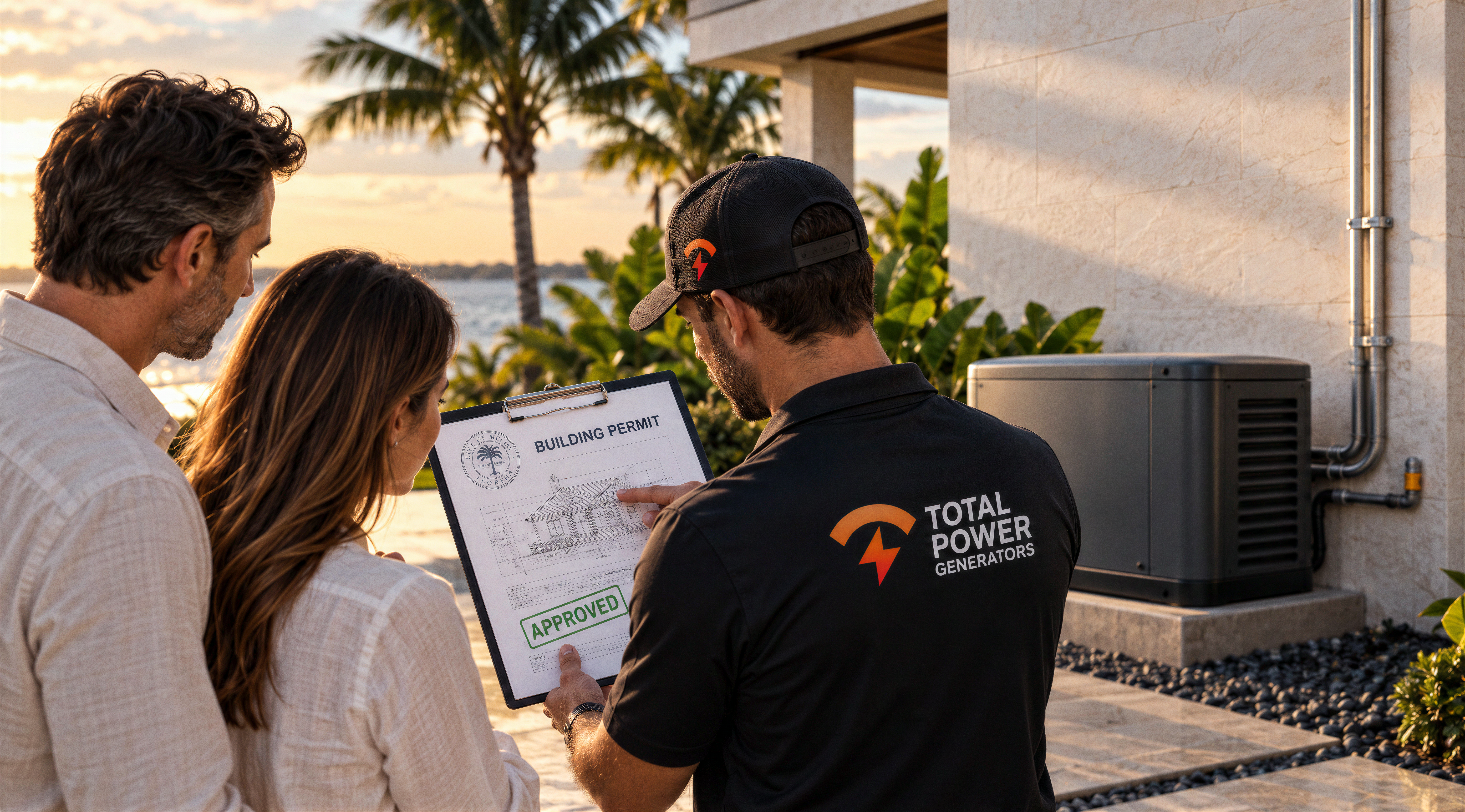 Total Power technician working on a home generator